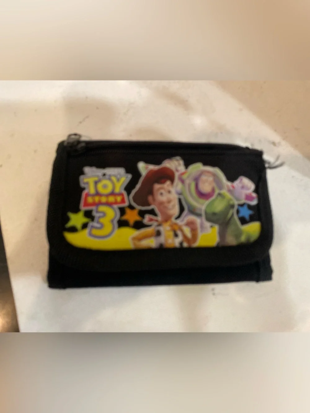 Disney Black Toy Story 3 Kids Trifold Wallet with Character Print